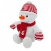 Sweety Toys 4720 - Peluche en forme de bonhomme de neige - Avec bonnet à pompon et écharpe - Rouge - 42 cm