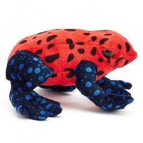Zappi Co Peluche 100% Recyclée Grenouille Dendrobate Rouge Fraise/Noire 15cm de Largeur Collection danimaux Doux, Câlins e