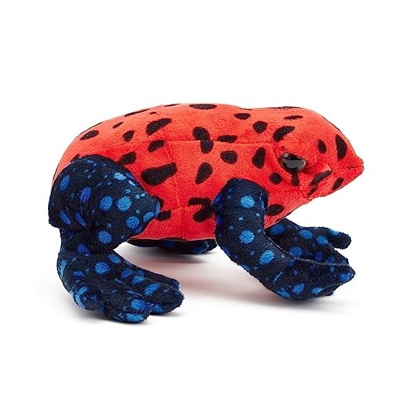 Zappi Co Peluche 100% Recyclée Grenouille Dendrobate Rouge Fraise/Noire 15cm de Largeur Collection danimaux Doux, Câlins e