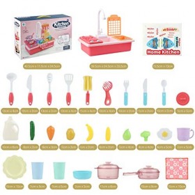 LIHAO Cuisine Ustensile Enfant Évier Lave-Vaisselle à Circuit deau Jouet d’Imitation Cadeau Anniversaire Noël pour Garçons F