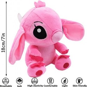 Miotlsy Stitch Peluche Jouet Stitch Plush Doll Rose Peluche de Jouet pour Enfants Mignonne Peluche Super Doux Figurine en Pel