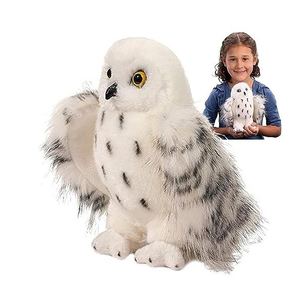 RFSHOP Harfang des neiges en Peluche, Hibou réaliste en Peluche, décor Hibou Animal, Peluche Hedwige, Oiseau simulé pour la d