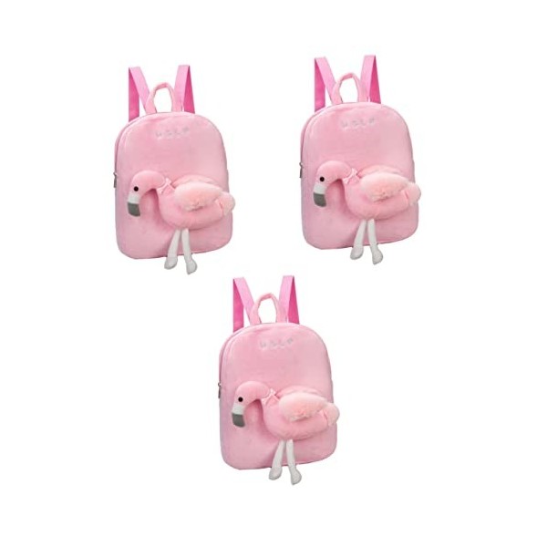 SHERCHPRY Peluches Sac en Peluche Préscolaire Sac Décole Maternelle Sac à Goûter Flamant Rose Enfant Rougir Tons De Terre