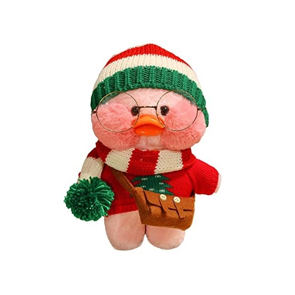 Greatideal Kawaii Duck Plush Toy Rose - Canards en Peluche Mignons, Figurines à câliner avec Chapeau et Costume, Oreiller pou