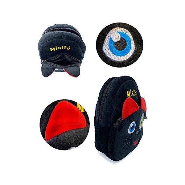 La Brujita Tatty Sac à dos pour enfant en peluche de chat Noir