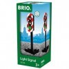 Brio World - 33743 - Feux tricolores lumineux - Accessoire pour circuit de train en bois et circuit de voiture - Fonction lum
