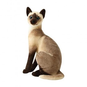 chiwanji Doux Chat en Peluche Jouet Animal Rembourrage Peluche Confortable Poupée Réaliste Mignon Chats Siamois, Styled