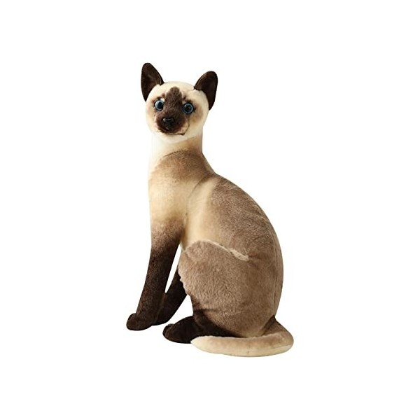 chiwanji Doux Chat en Peluche Jouet Animal Rembourrage Peluche Confortable Poupée Réaliste Mignon Chats Siamois, Styled