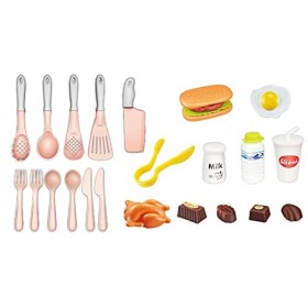 Lot de 45 jouets de cuisine pour enfants, jouets éducatifs pour enfants et jouets pour couper les fruits et légumes. Le cadea