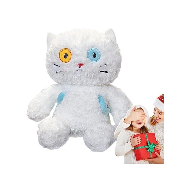 MYJIO Animaux en Peluche Chat - Jouet en Peluche Chaton,Oreiller Mignon, Jouet Animal Adorable avec tête rotative pour Chambr