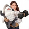 JINGLING Peluche Requin - Poupée en Peluche Drôle Kawaii Ocean Muscle Shark Plushies 17.7in Simulation Animal Requin en Peluc