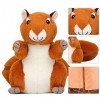 leryveo Écureuil en Peluche, Mignon écureuil en Peluche, poupée en Peluche écureuil réversible avec Fermeture éclair, Joli Ca