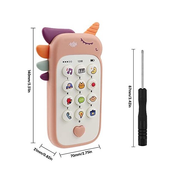 Generisch BouGPeng Telephone Bebe Jouet 6-12 Mois Téléphone Portable pour Enfant Jouet Smartphone bébé Bilingue Jouet Musical