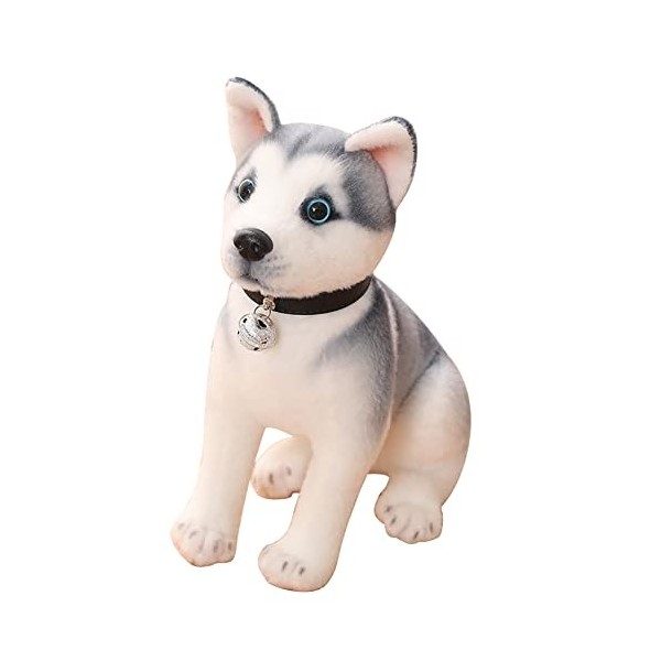 URFEDA Simulant Chien Akita Peluche Coussin en Peluche Chien Akita Animal en Peluche Poupée en Position, Doudou pour Enfants 