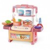 NW Set de jeux de cuisine pour enfants, accessoires pour ustensiles de cuisine synthétiques, jouets pour enfants avec son bl