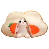 LEVABE Jouet Lapin en Peluche - Oreiller en Peluche Tournesol Toast Carotte - Jouet en Peluche Confortable en Forme de Lapin,