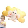 LEVABE Jouet Lapin en Peluche - Oreiller en Peluche Tournesol Toast Carotte - Jouet en Peluche Confortable en Forme de Lapin,