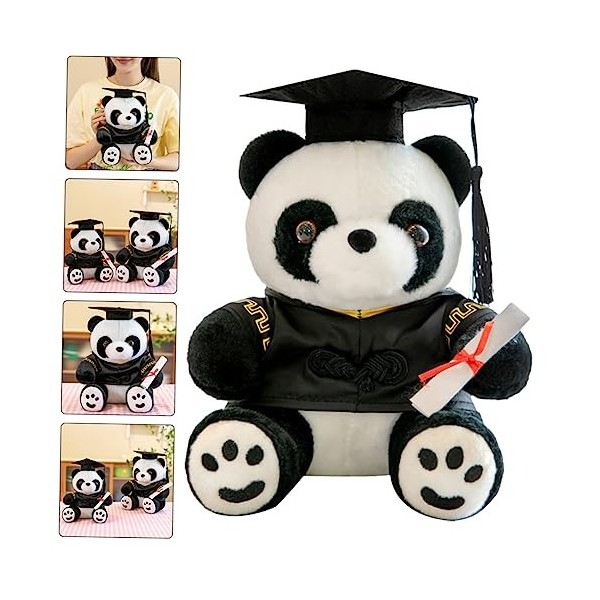 ERINGOGO Cadeau De Fin Détudes Ours Panda De Remise des Diplômes Ours De Graduation avec Chapeau Animal De Remise des Diplôm