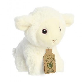 Aurora, 35073, Eco Nation Mini Agneau, 13cm, Peluche, Blanc