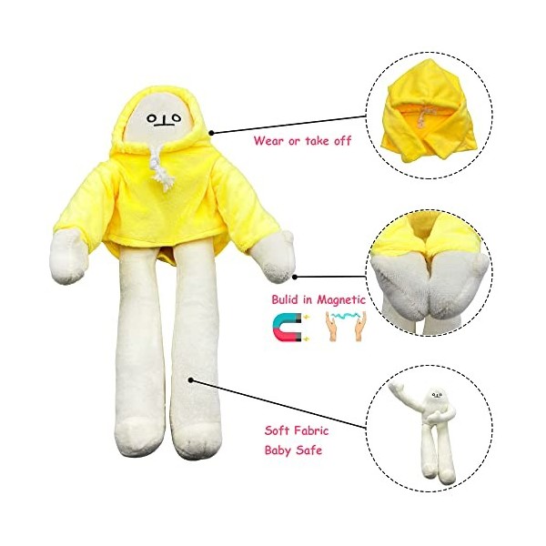Banana Man en peluche, jouet en peluche bizarre avec aimant, animal en peluche de dessin animé de 35,6 cm, oreiller modifiabl