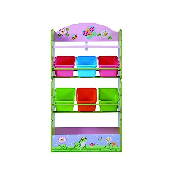 Meuble de rangement à jouets avec bacs bois fantaisie Jardin Magique TD-12710A