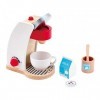 Jouet Hape Machine à Café - Jeu dImitation Cafetière Enfants de 2 ans et Plus - Cafetière, Tasse, Lait, Capsule, Sucre Inclu