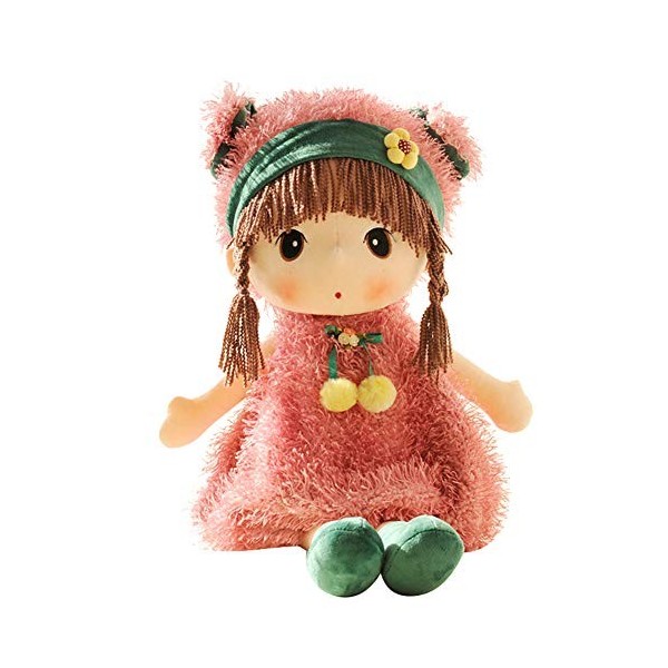 Poupée Bébé Fille Peluche Poupée de Chiffon Cadeau Fille 45CM,Bébé Jouet Poupée Mignonne en Peluches Chiffon Doudou Poupon Pl