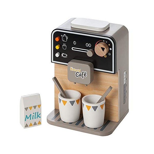 howa Machine à café Enfant Cafetière en Bois avec 7 Accessoires 4885