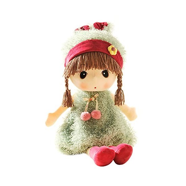 Poupée Bébé Fille Peluche Poupée de Chiffon Cadeau Fille 45CM,Bébé Jouet Poupée Mignonne en Peluches Chiffon Doudou Poupon Pl