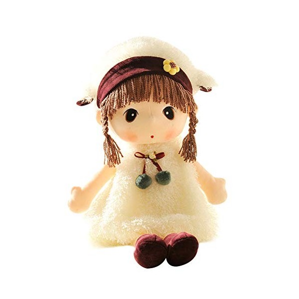 Poupée Bébé Fille Peluche Poupée de Chiffon Cadeau Fille 45CM,Bébé Jouet Poupée Mignonne en Peluches Chiffon Doudou Poupon Pl