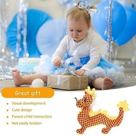 ibasenice Peluche Dragon Animal en Peluche Mascotte Dragon Poupée Peluche Dragon Animal Année Du Dragon 2024 Nouvel an Décora