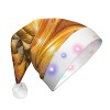 ESASAM Bonnet de Noël lumineux en peluche Love Rock pour adulte, un excellent accessoire pour les fêtes costumées de Noël