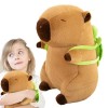 WeLucky Mignons Animaux en Peluche Capybara | Peluche Capybara Portable - Capybara en Peluche Flexible avec Sac à Dos Tortue 