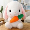 Peluche Lapin Oreilles Longues Radis Petit Lapin Blanc poupée Oreiller Grande poupée Mignonne-B, 22cm