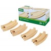 BRIO World - 33337 - Petits Rails Courbes 90 mm - Accessoire pour circuit de train en bois - Jouet pour garçons et filles à p