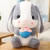 Peluche Lapin Oreilles Longues Radis Petit Lapin Blanc poupée Oreiller Grande poupée Mignonne-B, 22cm