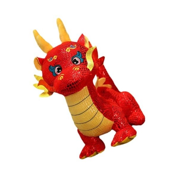 Amosfun 2024 Chinois Nouvel an Dragon Animaux en Peluche Dragon du Zodiaque en Peluche Jouet Année du Dragon Poupée en Peluch