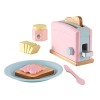 KidKraft Ensemble Grille-Pain Pastel en Bois, Accessoire Cuisine Enfant, Kit de Ustensile Cuisine Électroménager, Accessoire 