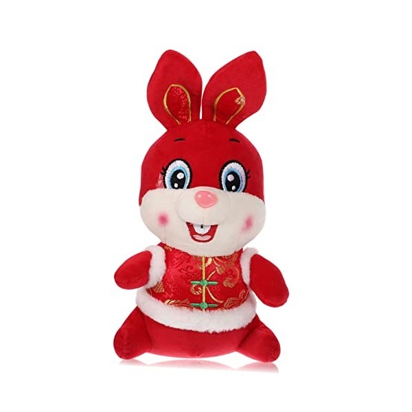 TOPBATHY 2023 Année du Lapin Mascotte Lapin Poupée Lapin Animal en Peluche Jouets De Lapin en Peluche Animal du Zodiaque en P