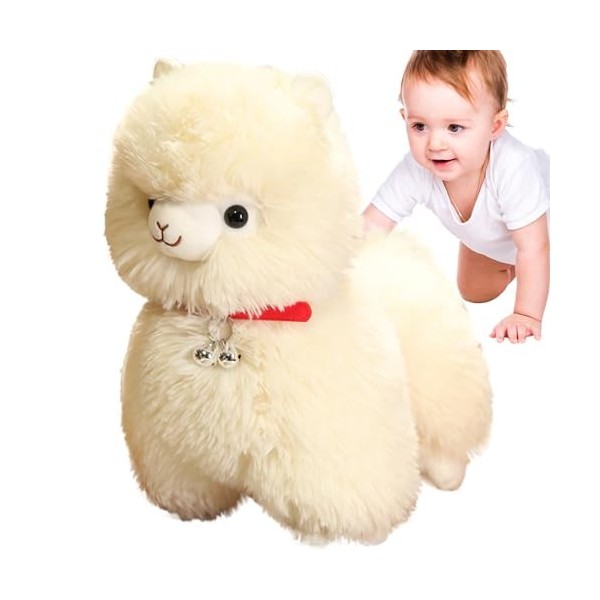Peluche Alpaga Géante 46 Cm - Doudou Doux Et Moelleux, Cadeau Enfant Ou Adulte (Blanc)