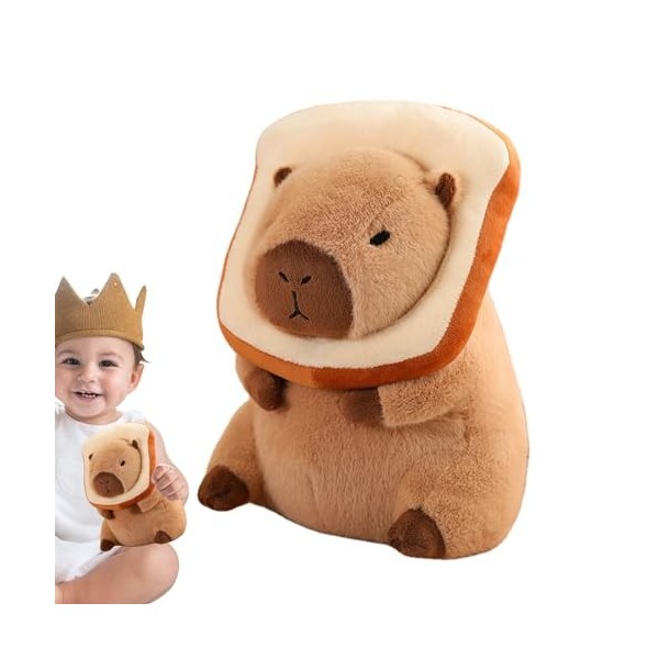 Oldmoom Peluche Capybara,Kawaii Peluches Capybara Peluche Jouet | Couvre-tête Amovible, Adorable Peluche Capybara, Jouet pour