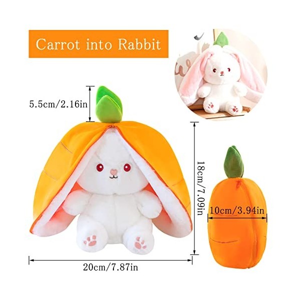 WOKICOR Jouets Lapin Muppet, Oreiller en Peluche, Poupée , Lapin de pâques Peluche, Doux Enveloppé dans des Fraises, Cadeau d