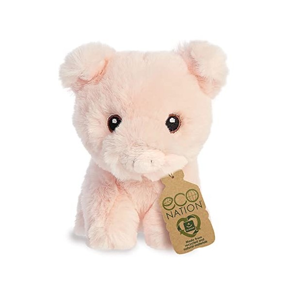 Aurora, 35075, Eco Nation Mini Cochon, 13cm, Peluche, Rose