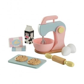 KidKraft Ensemble Cuisine et Pâtisserie Pastel en Bois, Accessoire Cuisine Enfant, Kit de Ustensile Cuisine Électroménager, A