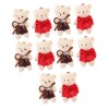 Toyvian 10 Pièces Ours Poupée Ours en Peluche Mini Ours Commun Animaux en Peluche Pendentifs Mini Animal en Peluche Jouets Ou