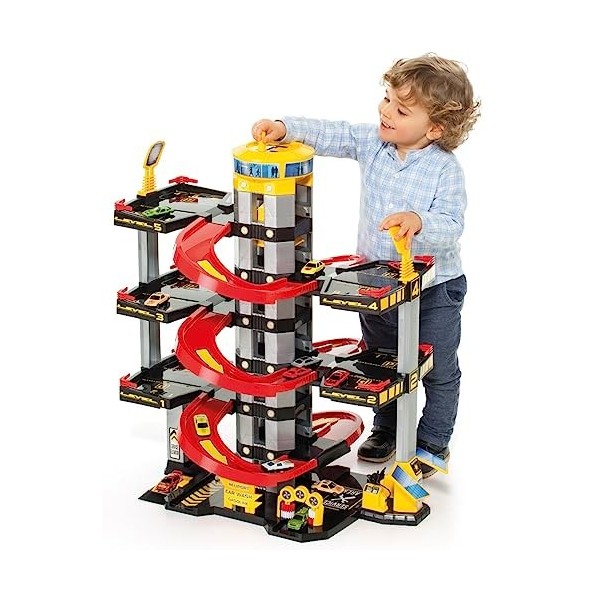 MOLTO | 6 etages Parking pour Les Enfants avec Garage, rampes, Linge, Ascenseur, Station-Service et Zone ennuyeuse | Toys édu