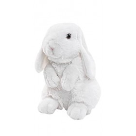 Uni-Toys - Lapin bélier Blanc - 19 cm Hauteur - Lièvre, Animal de la forêt - Peluche, Doudou