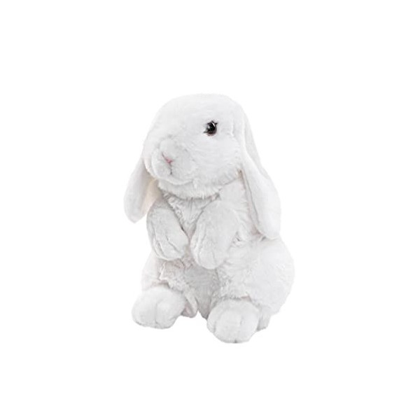 Uni-Toys - Lapin bélier Blanc - 19 cm Hauteur - Lièvre, Animal de la forêt - Peluche, Doudou