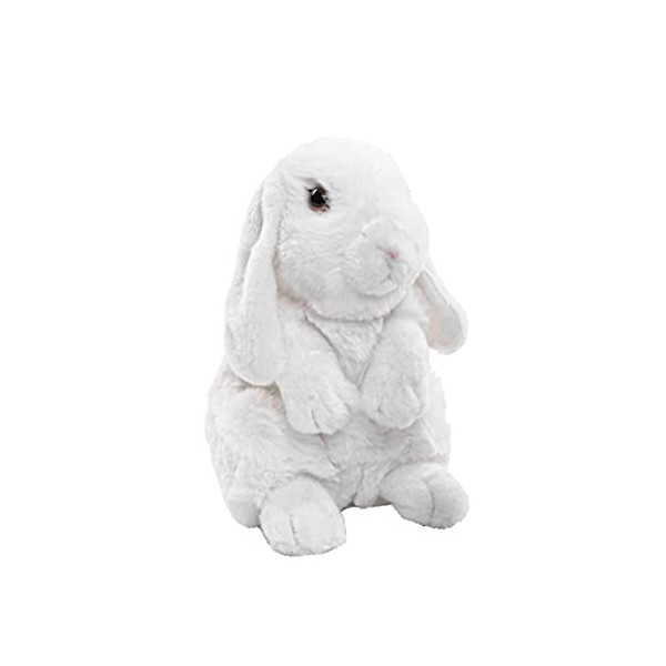 Uni-Toys - Lapin bélier Blanc - 19 cm Hauteur - Lièvre, Animal de la forêt - Peluche, Doudou