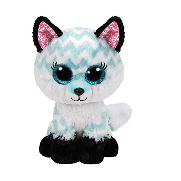 Ty - Beanie Boos - Peluche Atlas le renard 23cm, Blanc et Bleu, TY36491